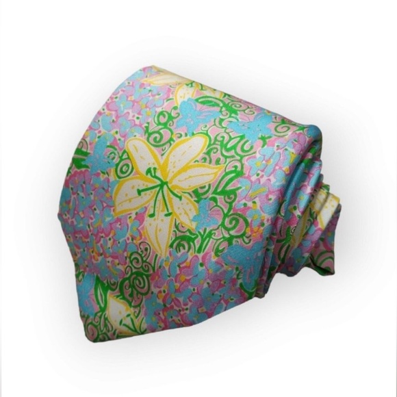Lilly Pulitzer Other - Lilly Pulitzer Palm Beach Silk Neck Tie Mens Floral USA